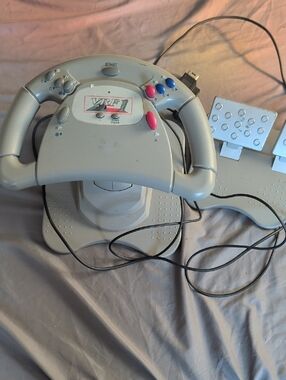 VRF1 X-Cellerator steering wheel Works With PlayStation 1 And 2 Sega Saturn& N64